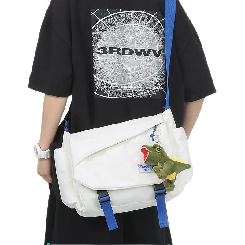 2025 Men's crossbody bag, Japanese-style workwear messenger bag, casual Instagram large-capacity men's bag, trendy brand bag, single-shoulder bag Item Picture