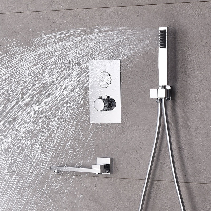 Household concealed multi-functional ceiling shower, concealed hotel project, constant temperature adjustable shower, concealed shower head set Specification drawing