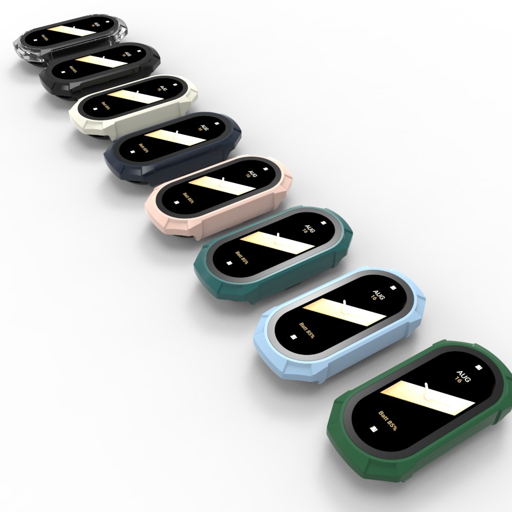 Suitable for the Mi Band 10 protective case, smartwatch MI 9/8/7/6th generation tempered glass film +PC integrated protective case Application Scenario