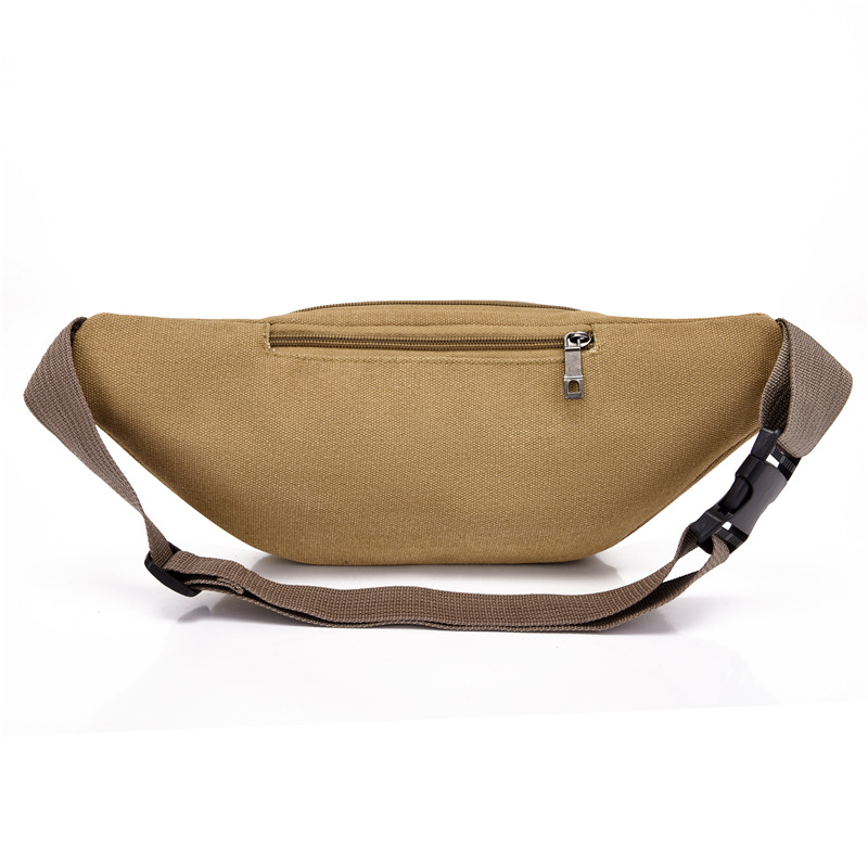 Canvas wear-resistant construction site work waist bag, multi-layer cashier chest bag, single-shoulder convenient, large-capacity crossbody bag Item Picture