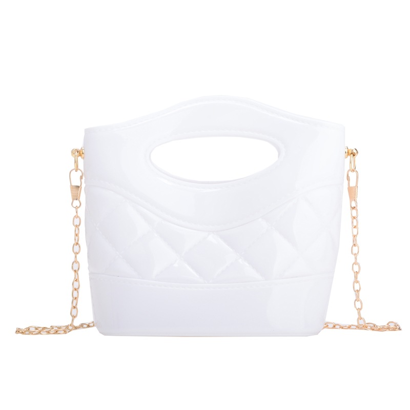 2025 New mini hand-held bucket bag, pvc bag, single-shoulder crossbody French fries bag, jelly bag, diamond chain bag Item Picture