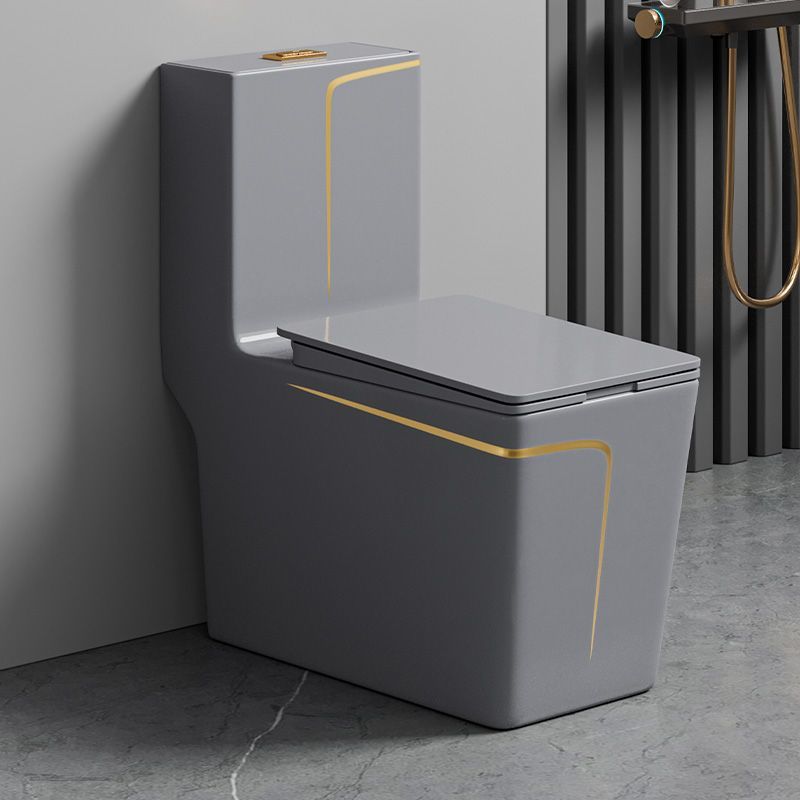 The toilet is a grey household water pump ceramic with a colorful siphonic anti-odor type. It is a high-flush toilet seat and toilet bowl Specification drawing