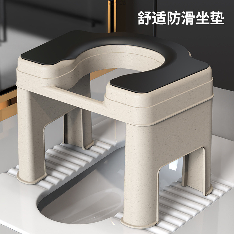 Wholesale of plastic simple toilet chairs for the elderly and pregnant women, which can be used to convert squat toilets into portable ones details Picture