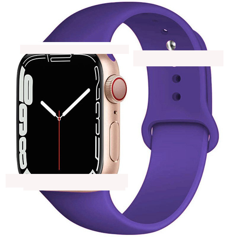 Suitable for iwatch89ultra single-color Apple silicone watch strap and iwatch solid-color silicone screw-down watch strap details Picture