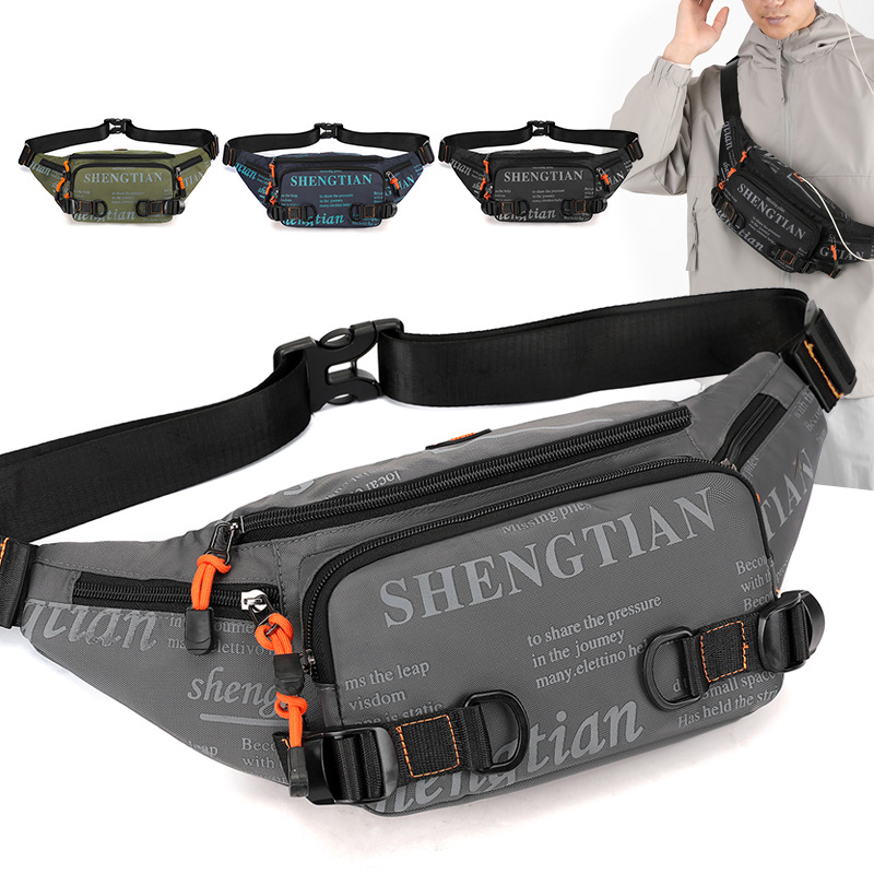 New waterproof waist bag crossbody bag for men, high-end, trendy and fashionable sporty chest bag, nylon fabric single-shoulder bag for men full figure