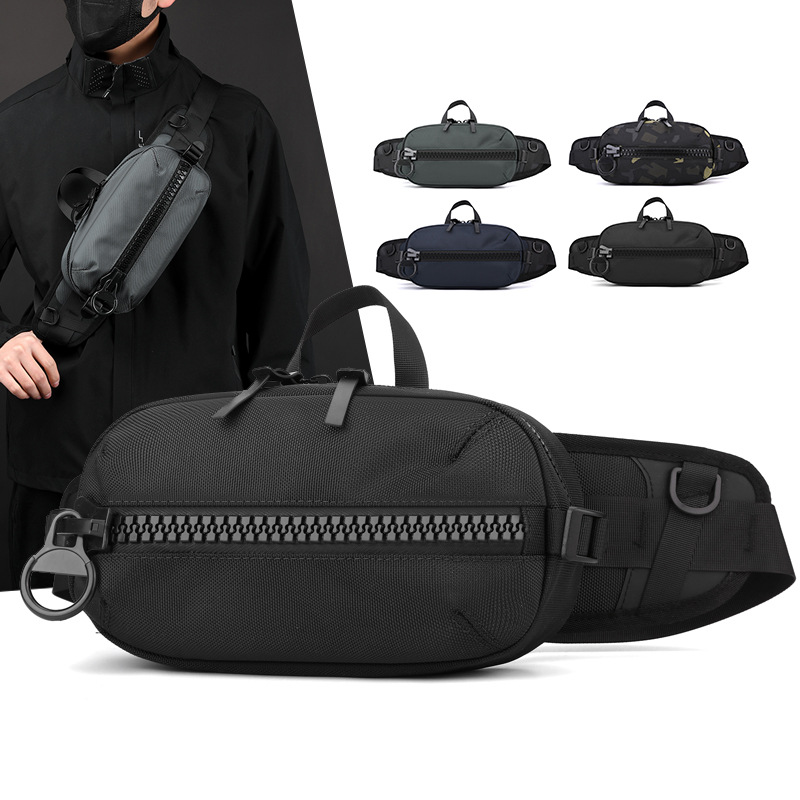 WEPOWER's new men's waist bag features a functional chest bag, a simple and fashionable shoulder bag, a large-capacity crossbody bag, and a sports waist bag full figure