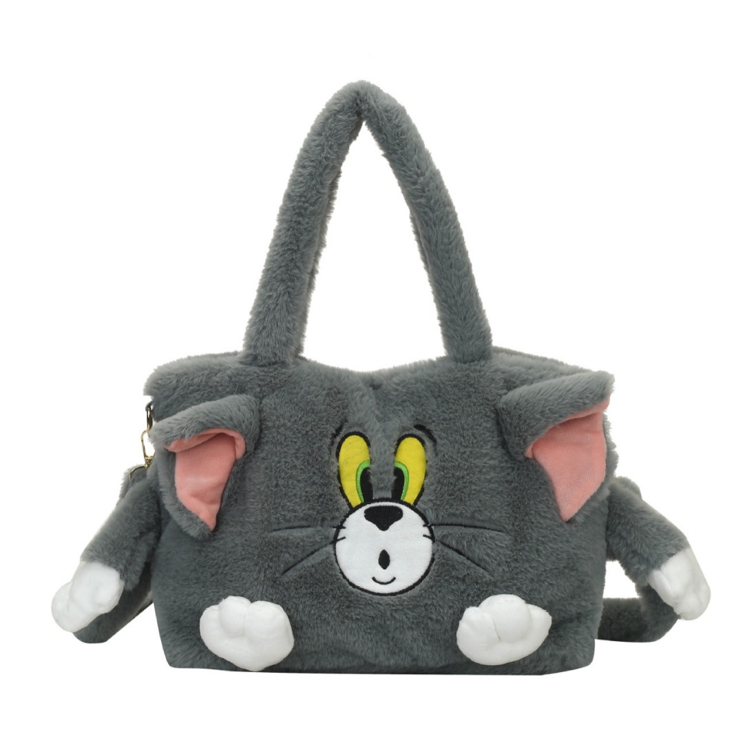 The new cute cartoon plush toy bag, a lightweight handbag for girls and students, and a large-capacity storage crossbody bag are selling well Item Picture