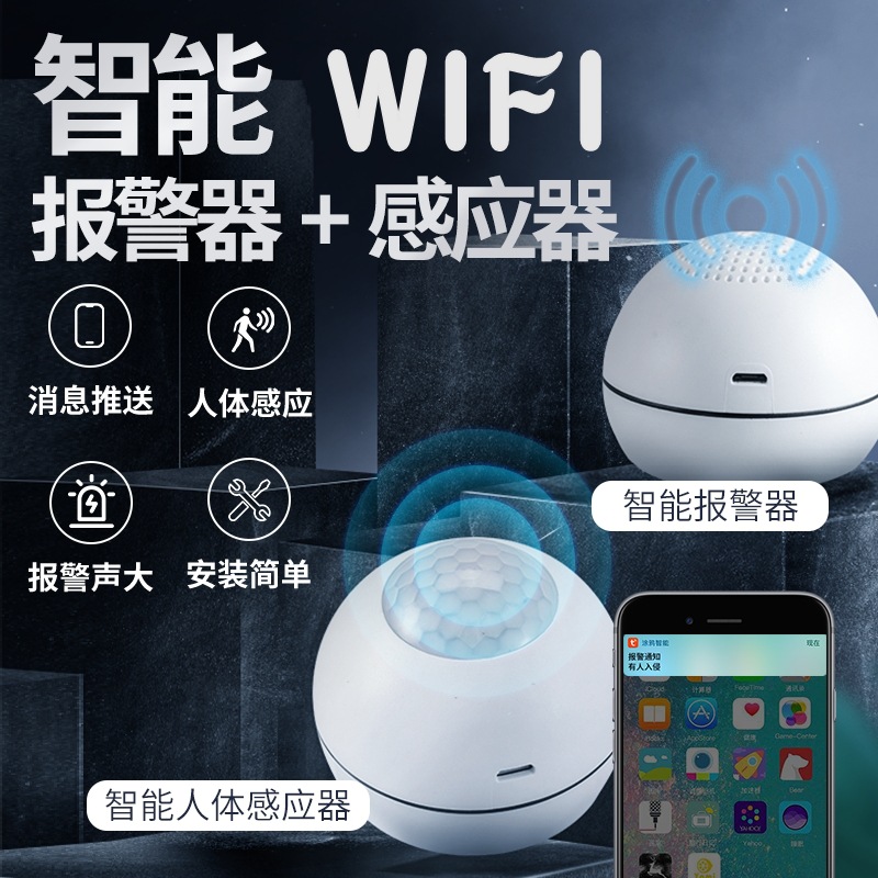 Graffiti solution Smart Wifi alarm, home warehouse anti-theft alarm, siren, mobile phone remote monitoring details Picture