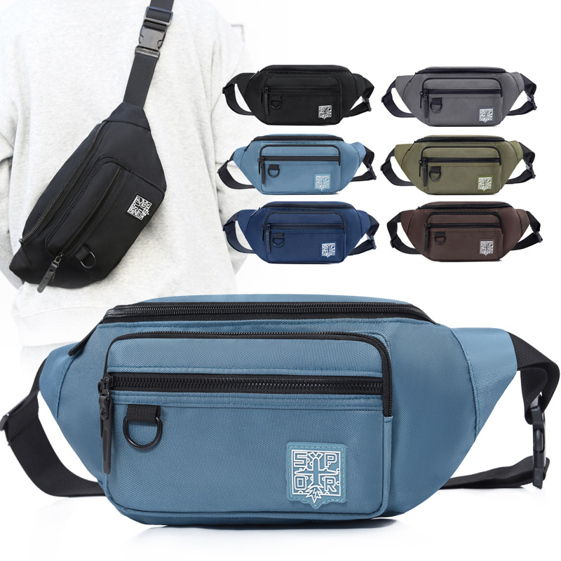 Men's Instagram trendy small bag, Japanese simple crossbody bag, men's backpack, trendy waist bag, single-shoulder bag, nylon crossbody bag full figure