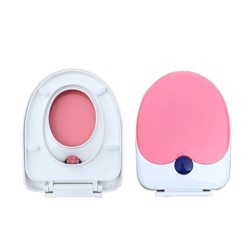 Universal color double cover for toilet seats, U-shaped and V-shaped covers for adults and children, thickened and slow-lowering toilet seat covers for children, durable Item Picture