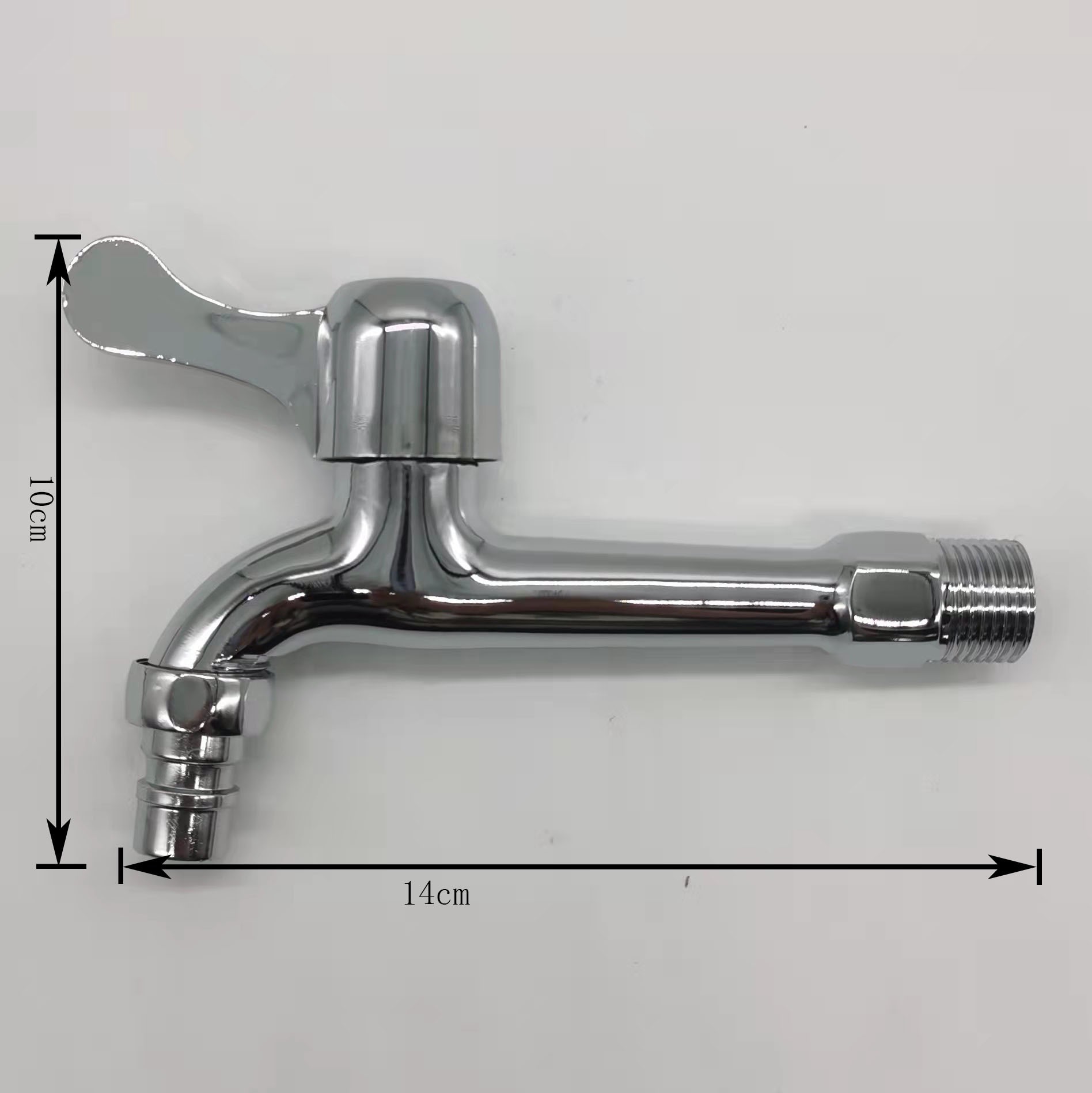 Wholesale of extended and split washing machine faucets, extra-long extended quick-opening faucets, alloy copper core pointed faucets Specification drawing