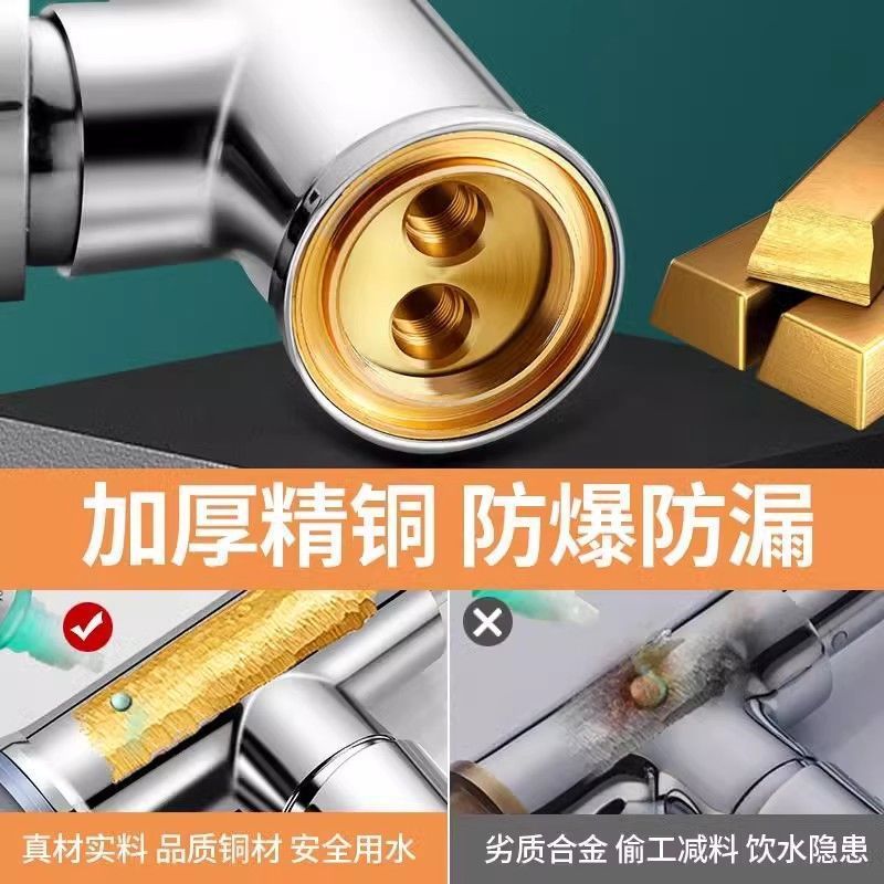 All-copper kitchen faucet, hot and cold sink, stainless steel water splash-proof washbasin, single-cooling rotating household balcony Application Scenario