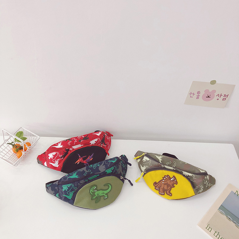 Children's bags, crossbody bags, boys' chest bags, dinosaur waist bags, kids' outdoor fashionable and personalized single-shoulder bags, coin purses, trendy Application Scenario