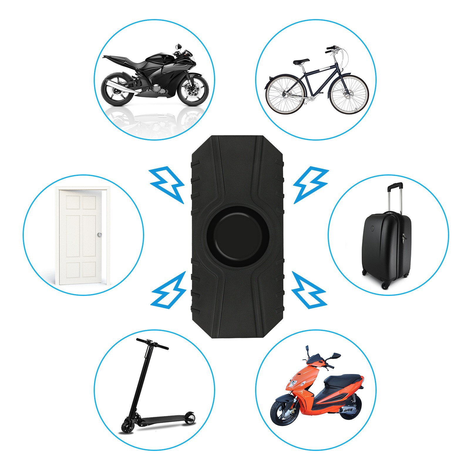 Door and window, bicycle alarm, electric bike alarm, wireless remote control, vibration, waterproof, motorcycle anti-theft device details Picture