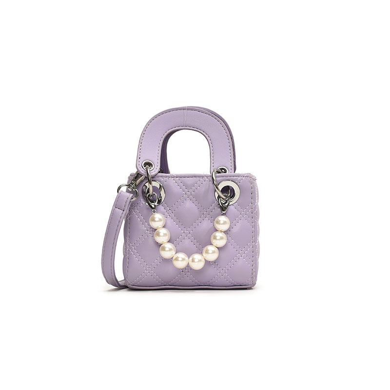 Cross-border summer new style European and American children's parent-child mini pearl hand-held crossbody accessory bag for women Item Picture