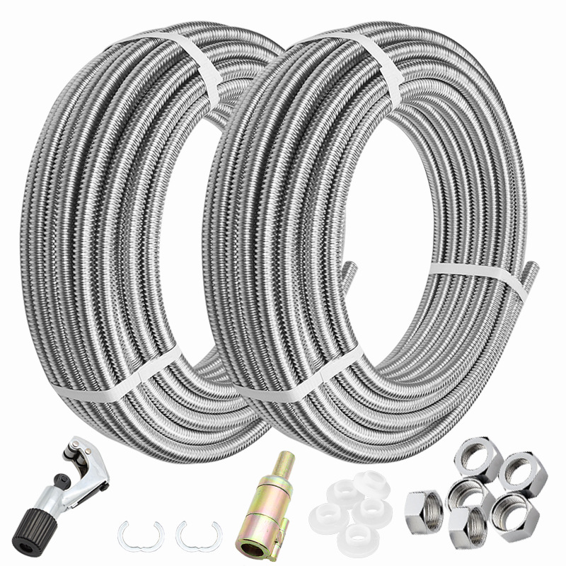 Wholesale 304 stainless steel corrugated tubes for 4-inch, 6-inch and 1-inch cold and hot water inlet hoses of solar water heaters Item Picture
