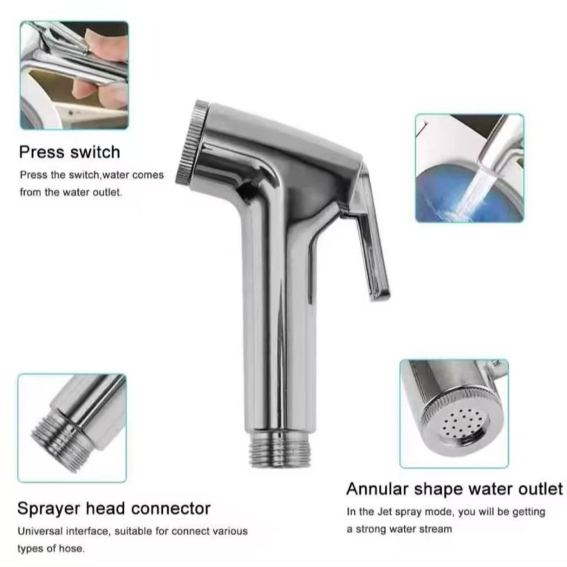 Toilet flushing nozzle, toilet companion, extended faucet, snap-on pipe connection, high-pressure toilet flushing gun details Picture