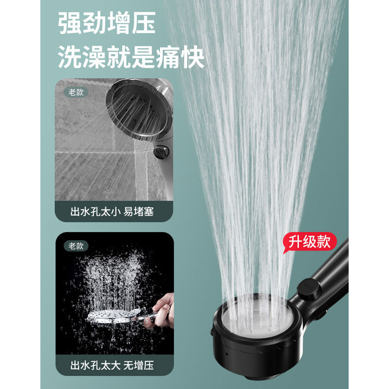 Smart digital display showerhead, home bathroom light pressure luxury showerhead set, bathroom heater, round shower, handheld showerhead Specification drawing