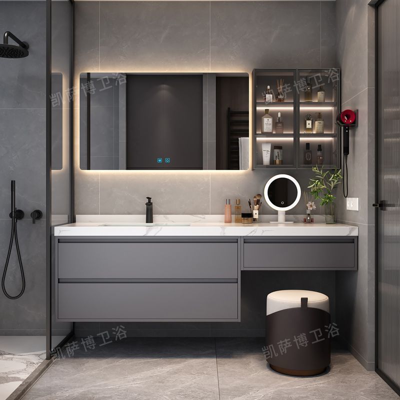 Modern and simple bathroom cabinet combination processing, large-sized bathroom dressing table basin cabinet, makeup intelligent mirror cabinet set full figure
