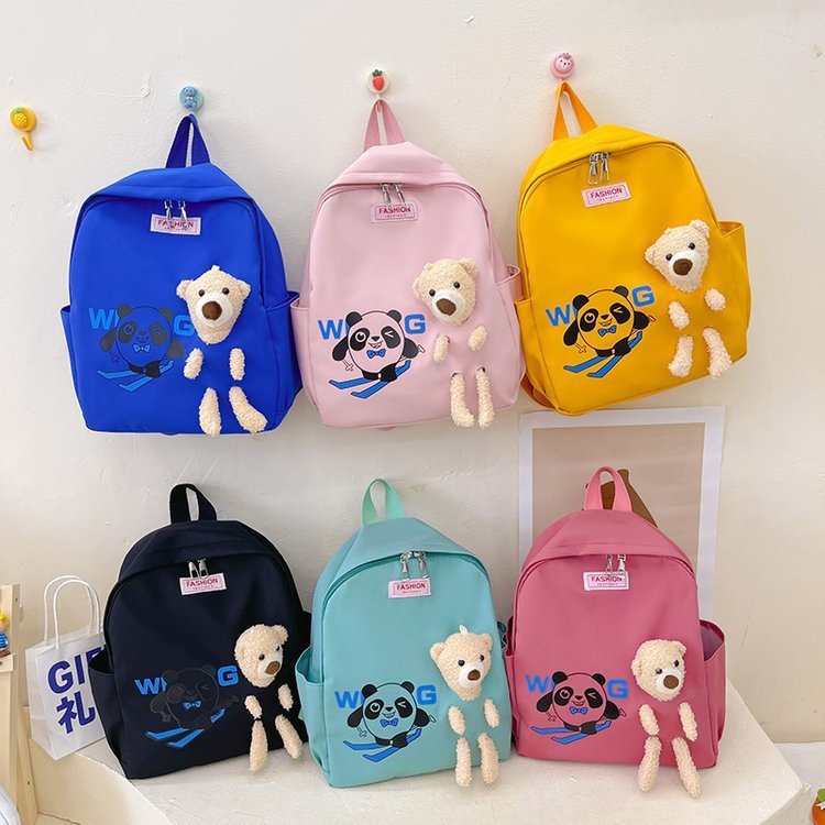 Girls' backpack, Japanese-style schoolbag for students, 2022 new trendy little bear, cute travel bag, large-capacity backpack details Picture
