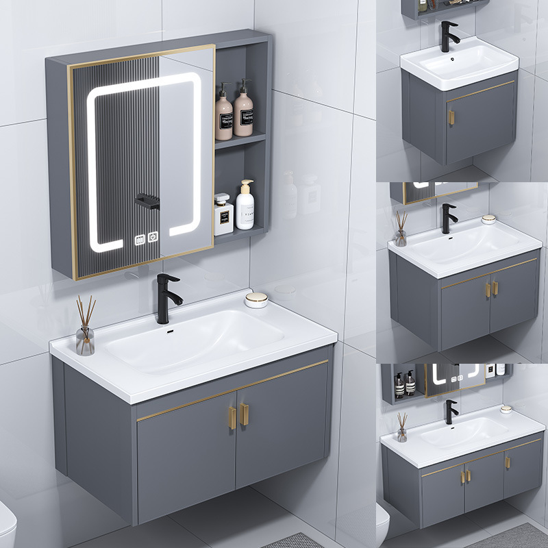 Wall-mounted bathroom cabinet, combined bathroom, ceramic washbasin, household small-sized washbasin, household wall-mounted washbasin full figure