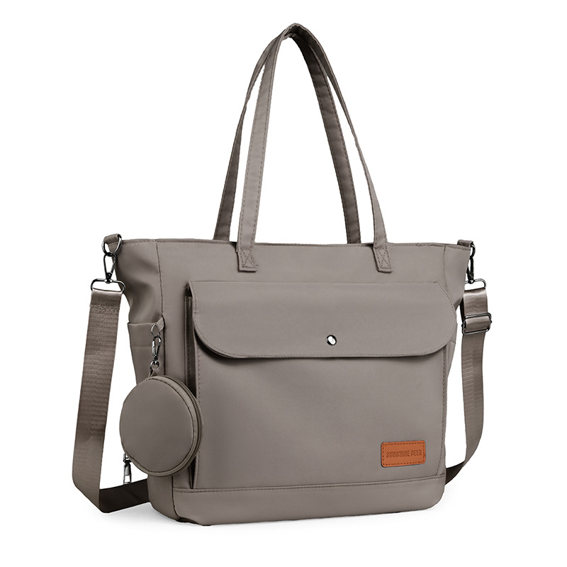 Nylon tote bag, lightweight and large-capacity crossbody bag, student computer bag for class, casual single-shoulder bag, backbag for going out Specification drawing