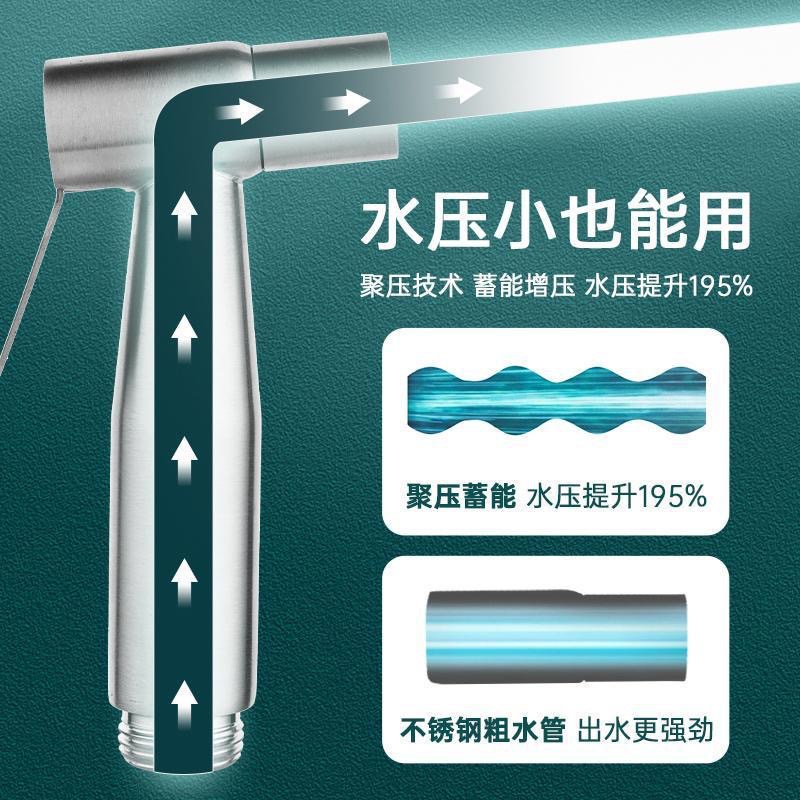 304 stainless steel pressurized toilet spray gun, faucet flushing device, household bathroom companion, women's washer, water spray gun Specification drawing