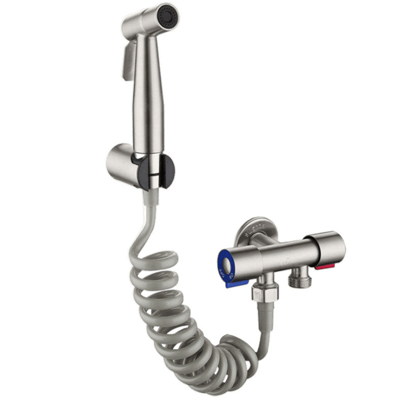 Wholesale of 304 stainless steel pressurized water jet faucet flushing bathroom toilet companion and toilet high-pressure flushing set Item Picture