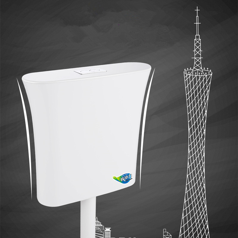 Squat toilet water tank, flushing toilet, large flushing force, bathroom toilet, squat toilet, flushing water tank, wall-mounted double-press energy-saving water storage tank details Picture