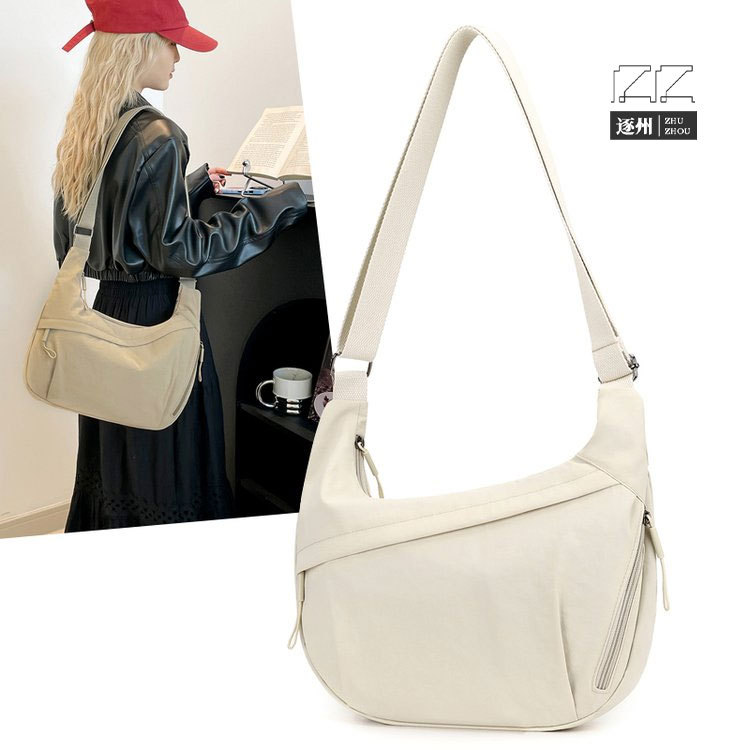 New fashionable crossbody bag, women's dumpling bag, large capacity, versatile nylon women's bag, high-end, trendy, lightweight single-shoulder bag full figure