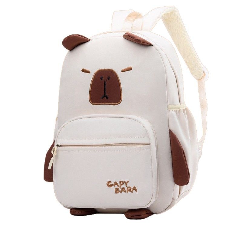 The 2024 winter new Kapibala large-capacity schoolbag is a cute cartoon backpack for girls and college students. It's a soft and adorable backpack Specification drawing