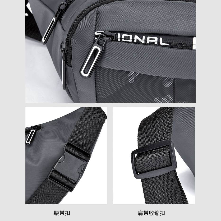 Wholesale of foreign trade waist bags, men's leather chest bags, large-capacity crossbody bags for travel, men's business outdoor mobile phone bags details Picture
