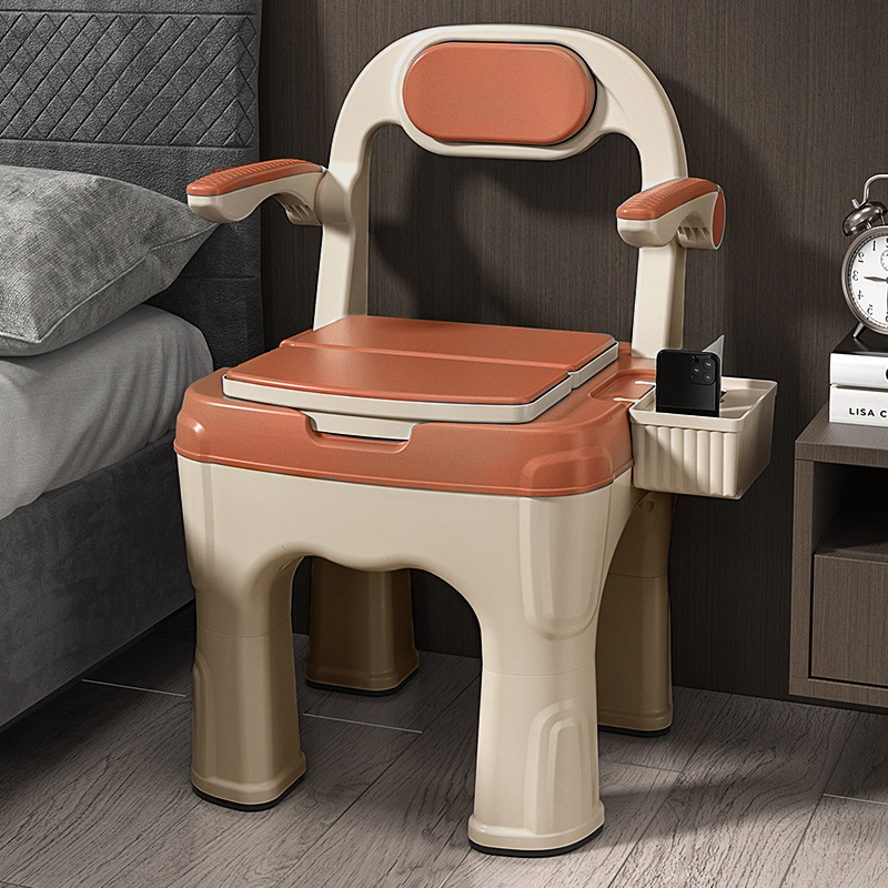 Adult mobile toilets, indoor armrest toilets for the elderly, pregnant women, the disabled and patients, cushioned backrest chairs full figure