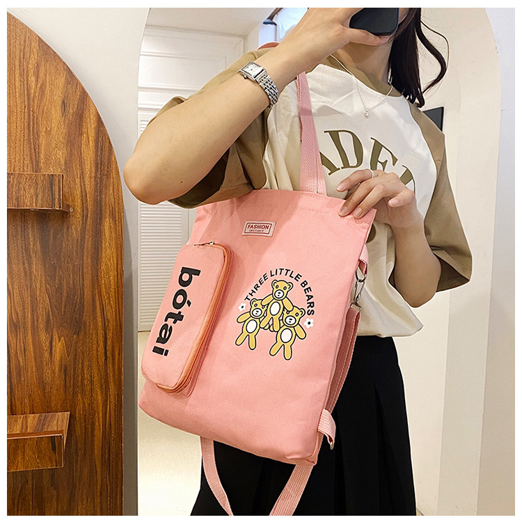 A simple and versatile canvas bag for girls, a new Korean-style artistic single-shoulder handbag, and a large-capacity crossbody bag for students Specification drawing