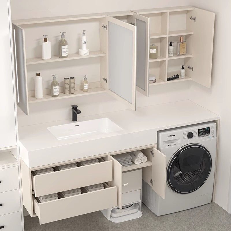 Sweeping robot base station storage, bathroom cabinet, washing machine, balcony integrated cabinet, combined bathroom cabinet, rock plate washbasin cabinet Application Scenario