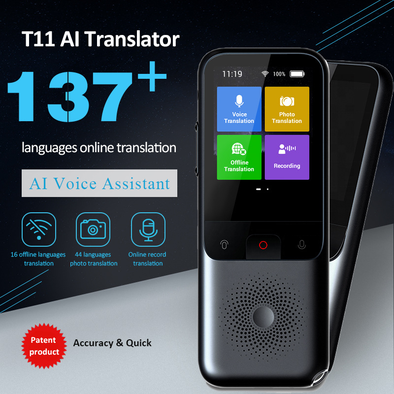 T11 Intelligent Voice Translation, Recording Translation, Photo Translation, WIFI artificial intelligence language Translation machine full figure