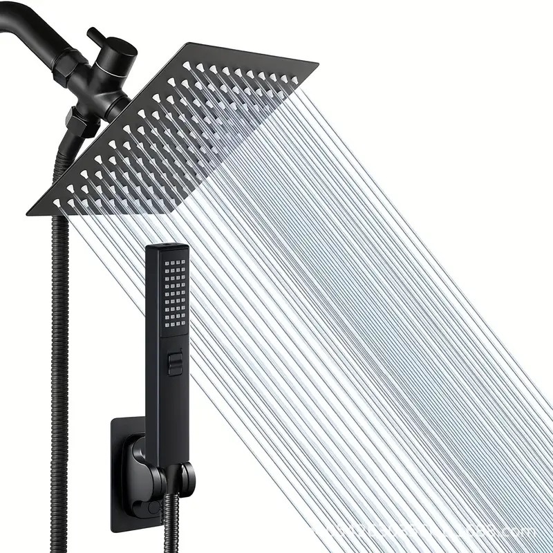 American-style concealed wall-mounted shower head set for cross-border trade, stainless steel top spray, multi-functional with spray gun Item Picture