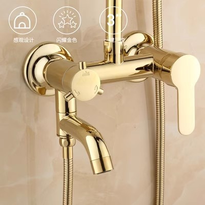 All-copper smart digital display constant-temperature shower head set, household pressurized gold cold and hot four-speed faucet shower head Application Scenario