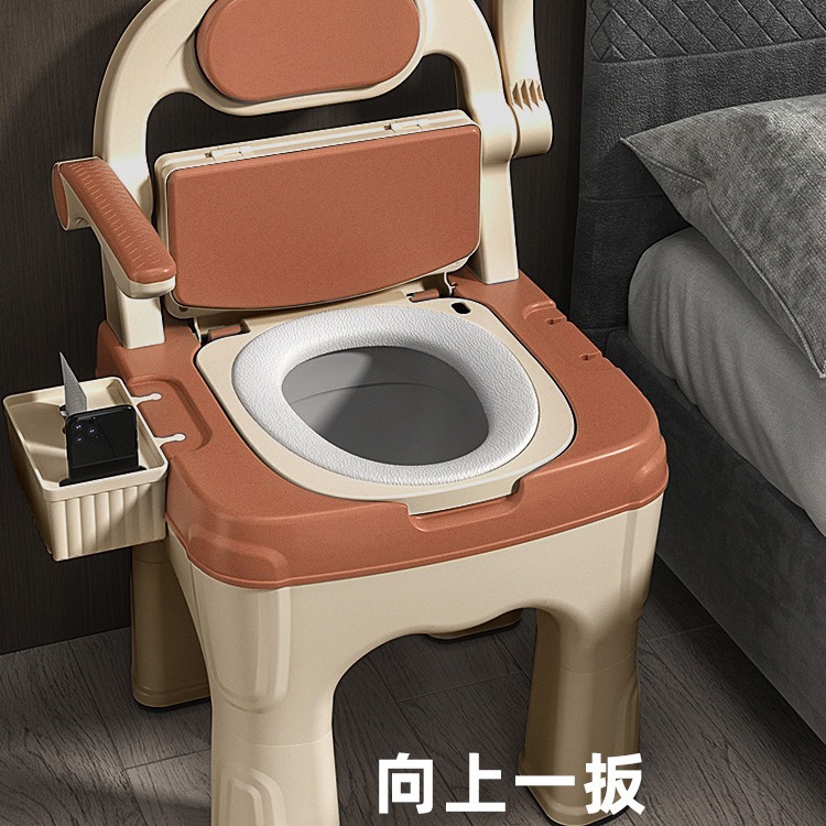 Adult mobile toilets, indoor armrest toilets for the elderly, pregnant women, the disabled and patients, cushioned backrest chairs details Picture