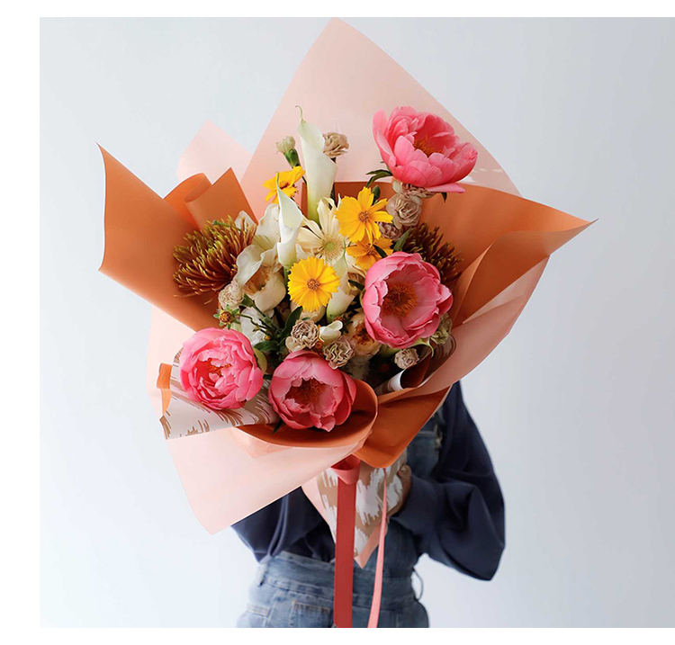 Meili Snow Mountain flower wrapping paper, striped wavy bouquet wrapping paper, diy handmade gift paper, flower shop pic 8