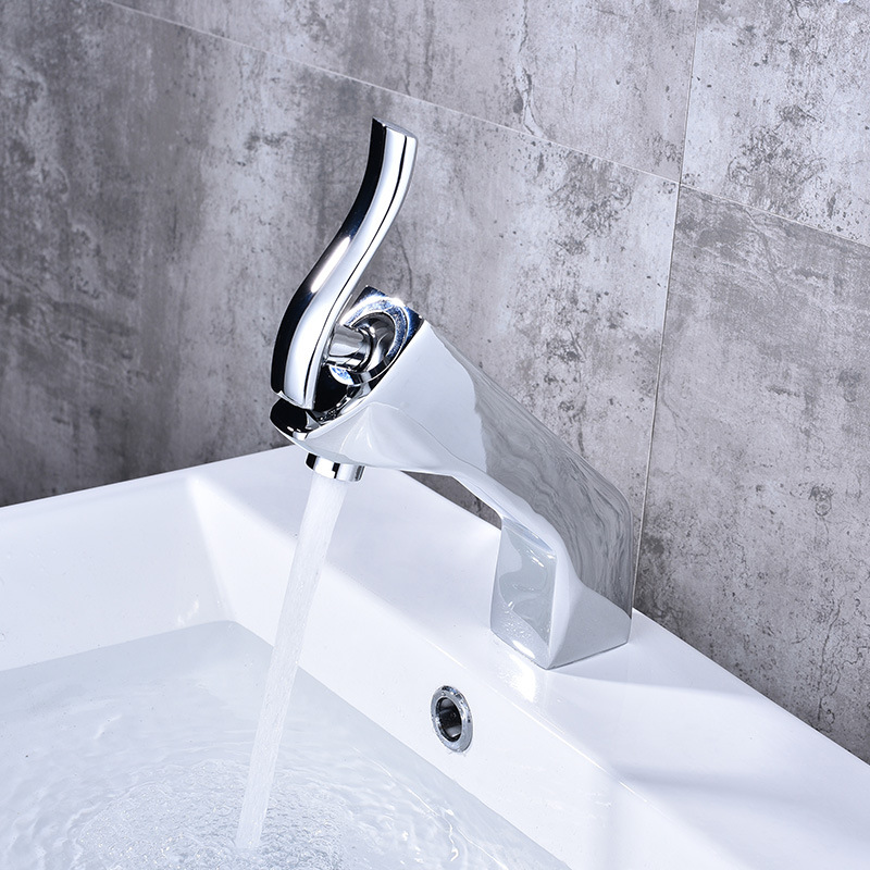 Factory direct sales of European-style matte colored washbasins, hot and cold mixed faucets, thickened all-copper main body bathroom cabinet faucets Application Scenario