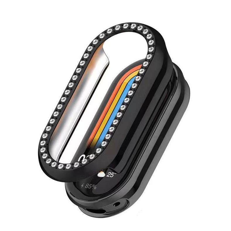 Suitable for Huawei xiaomi 8pro Band 9/8 diamond-encruted protective case Xiaomi Band 8 hollowed-out FIT3PC single row details Picture