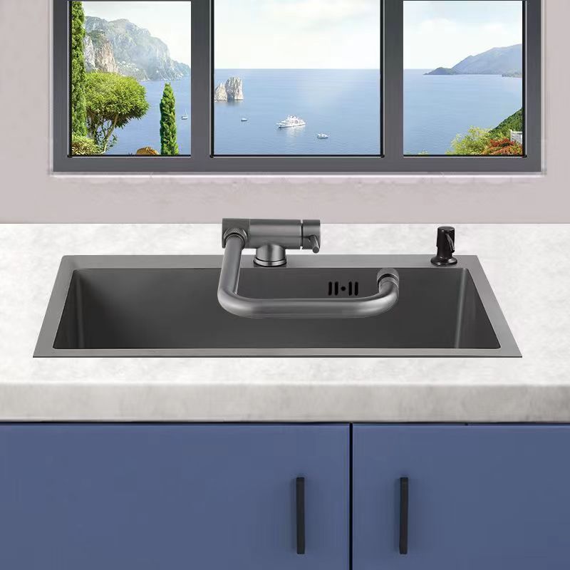 kitchen tap304 stainless steel kitchen faucet, rotatable faucet for household sink with window Specification drawing