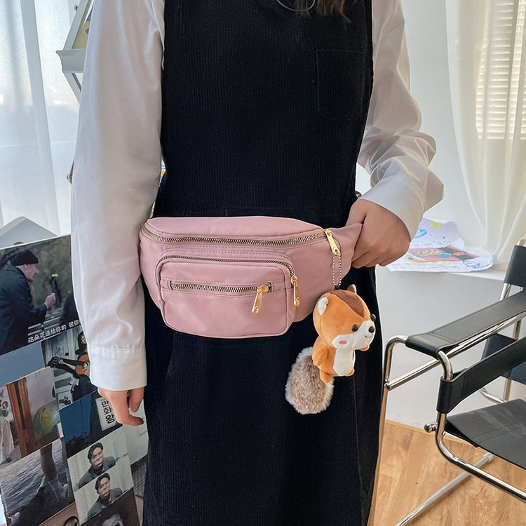 A lady's Korean-style waist bag with multiple layers, a close-fitting mobile phone bag for outdoor travel, a casual, fashionable, trendy and high-end crossbody bag Specification drawing