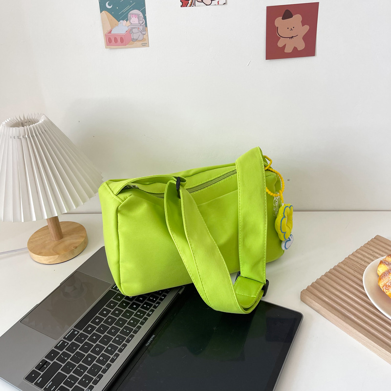 2022 Summer Korean Edition New popular color Cavalry crossbody canvas Bag, single-shoulder crossbody bag for women, in stock without accessories details Picture