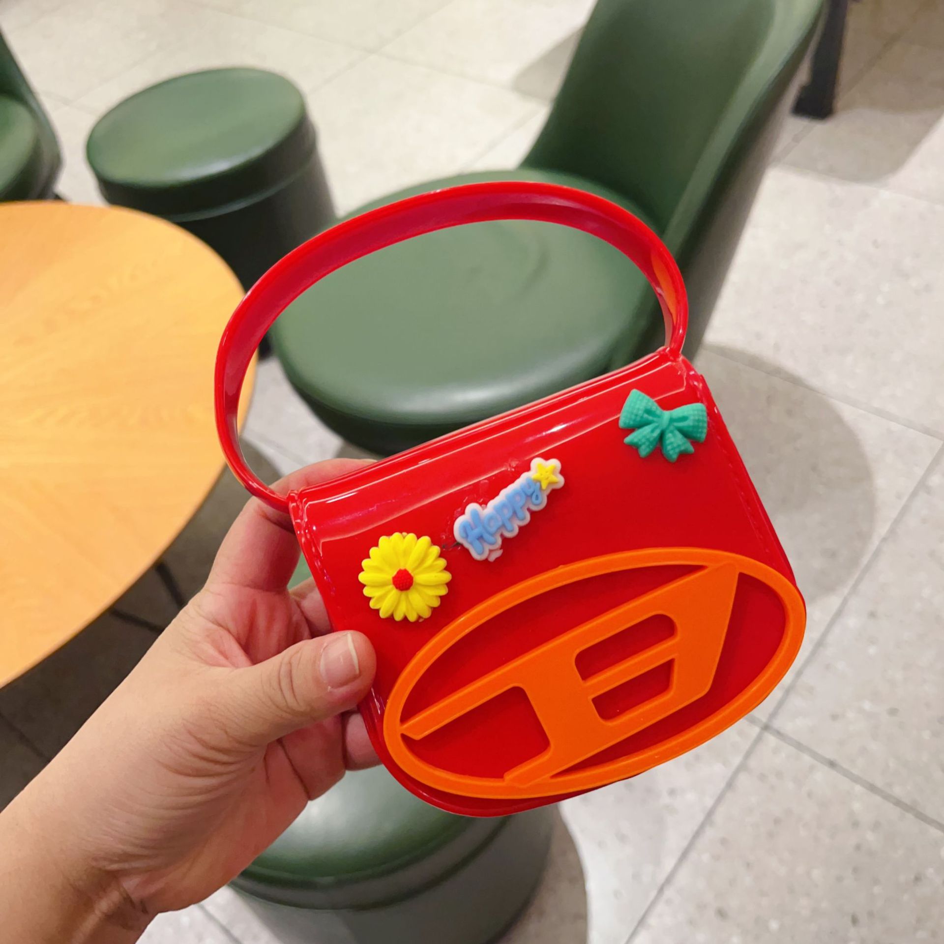 2025 Fashion New Style flower jelly Bag Mini Personalized PVC fashion single-shoulder crossbody women's bag DIY Makeup bag Specification drawing