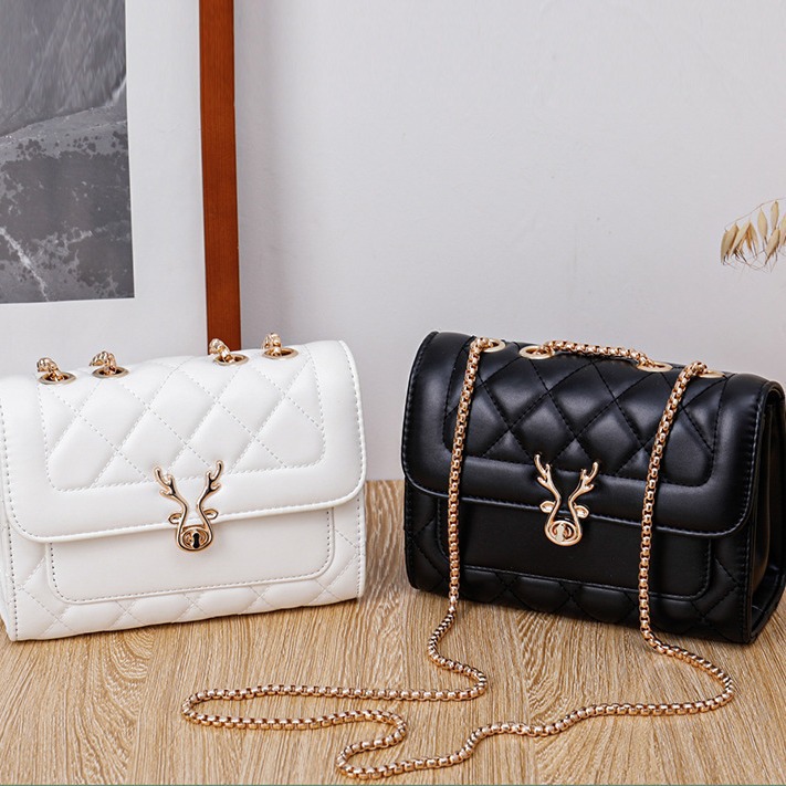 2025 Summer New style sheep diamond-shaped bag, single-shoulder bag, women's bag, pu bag, crossbody bag, chain bag, Chanel style full figure
