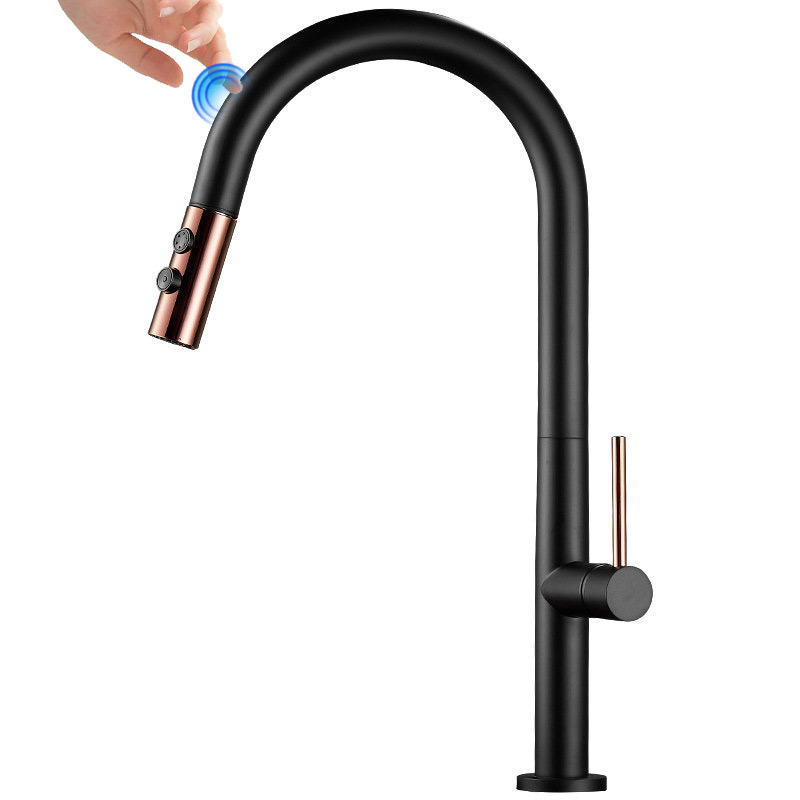 The source factory sensor touch intelligent sensing sink for washing vegetables, hot and cold kitchen, pull and touch touch faucet Item Picture