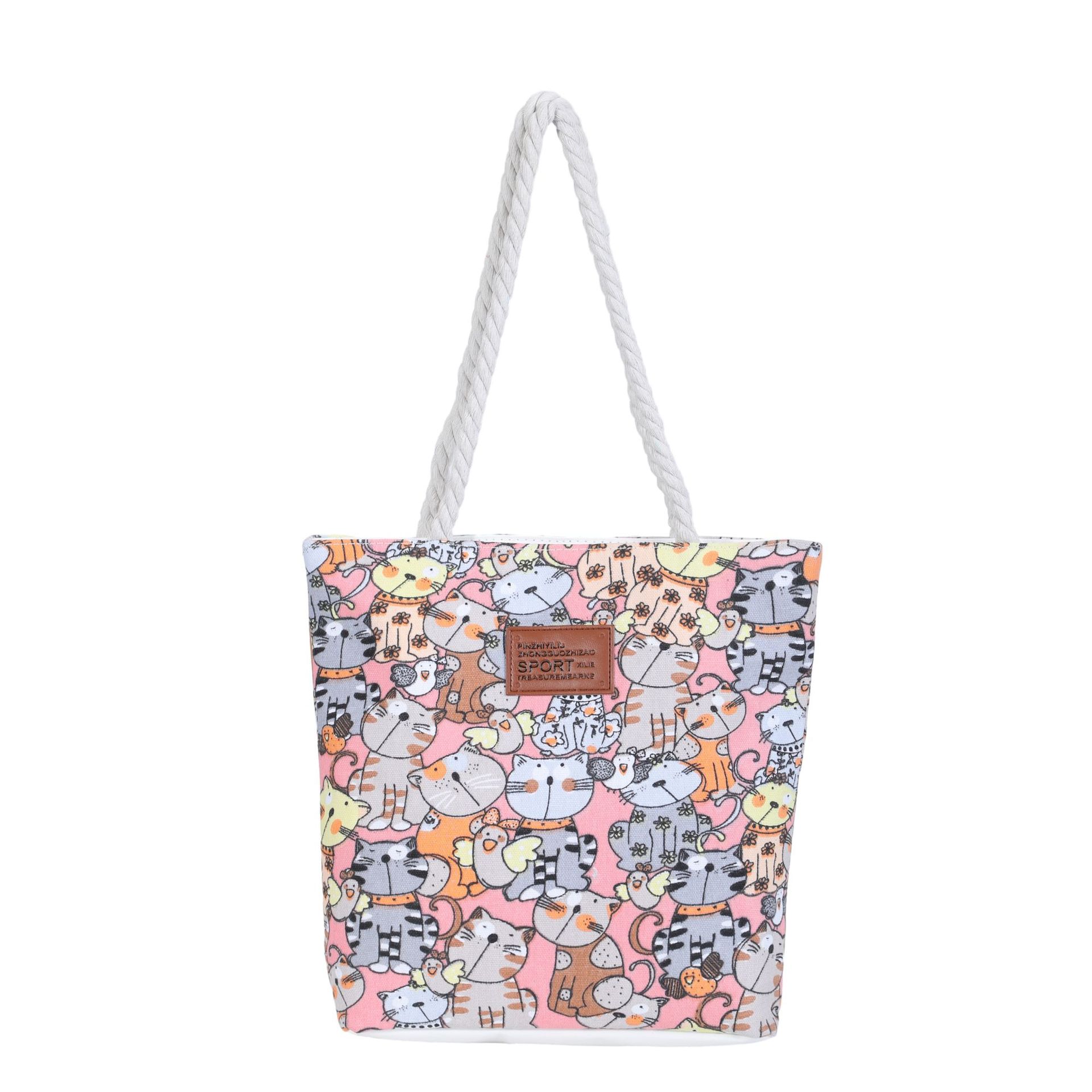 Canvas single-shoulder bags, tote bags, new trendy printed handbags, simple women's bags, large-capacity canvas bags wholesale Item Picture