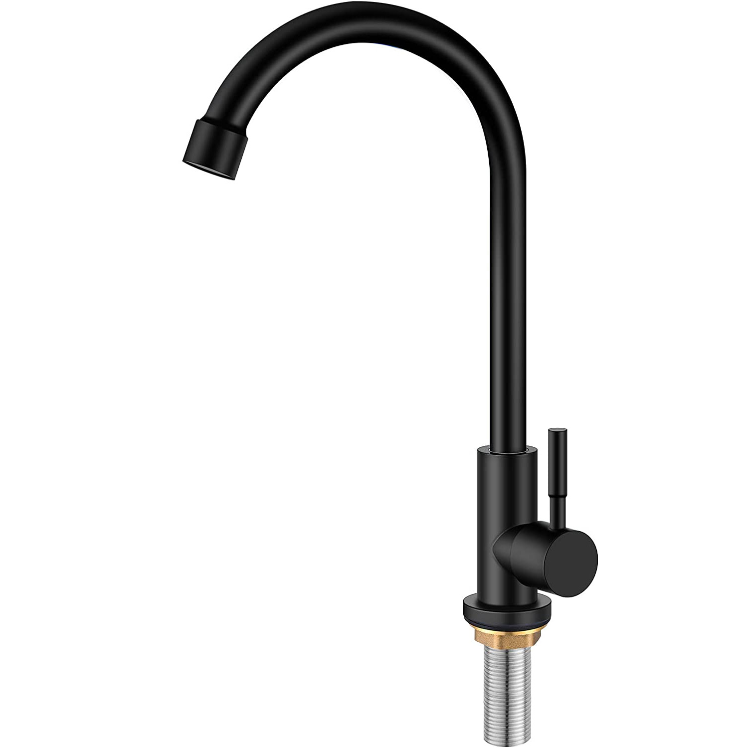 Stainless steel single-cooling kitchen faucet, black sink, sink, laundry counter faucet, black brushed faucet Item Picture